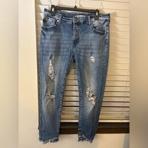 KanCan Blue Distressed Boyfriend Jeans